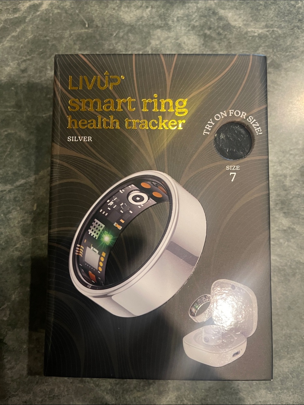 Silver Smart Ring Health Tracker - Size 7